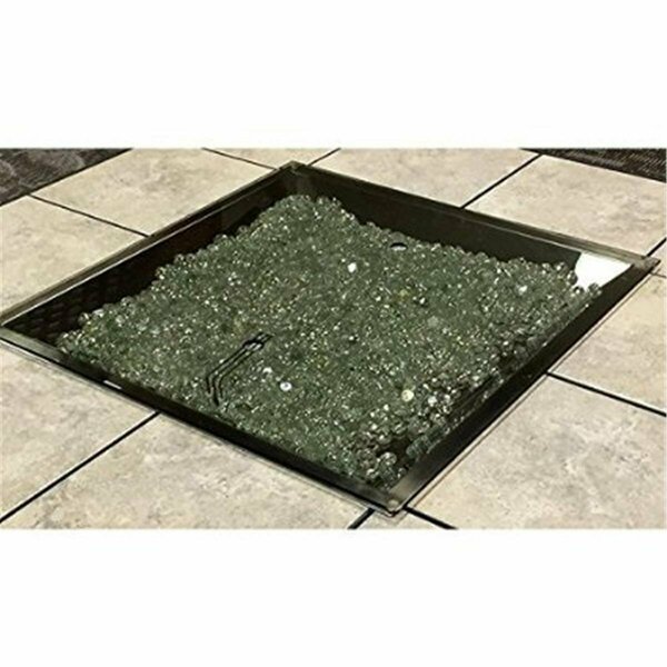 Greengrass Grey Glass Fire Pit Burner Cover 24 x 24 in. GR3687330